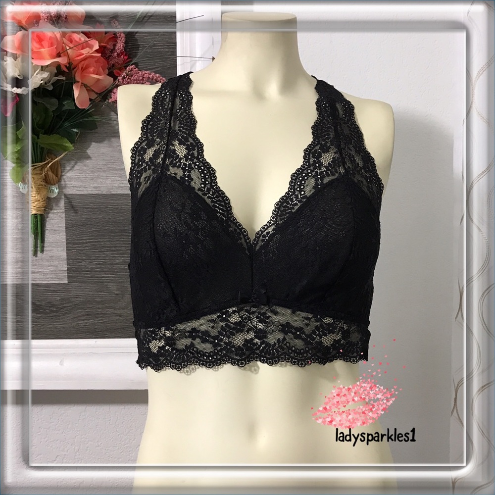 Adore Me | Black Lace Black Bralette Sz Medium